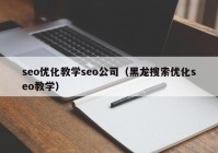 seo优化教学seo公司（黑龙搜索优化seo教学）